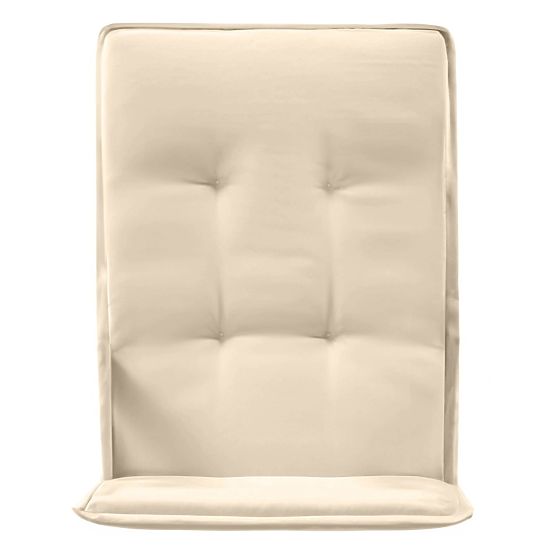 Záhradný set Familis stôl 160 cm + 4 stoličky s nastaviteľnými operadlami a krémovými vankúšmi, drev