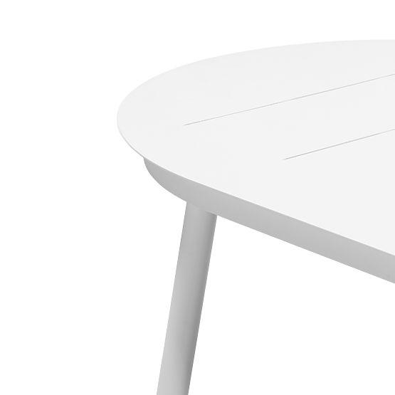 Záhradný set Marinelli, rozkladací stôl 230-300 cm + 4 stoličky, hliník, biela