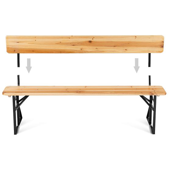 Záhradný set oceľovo-drevený PORTER 170 cm stôl + 2 lavice