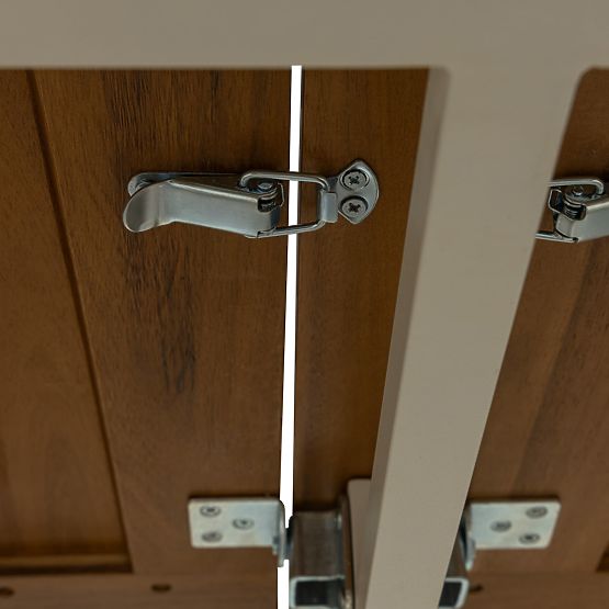 Záhradný set Porticato, rozkladací stôl 211-300 cm + 8 stoličiek, akáciové drevo FSC, teakový vzhľad