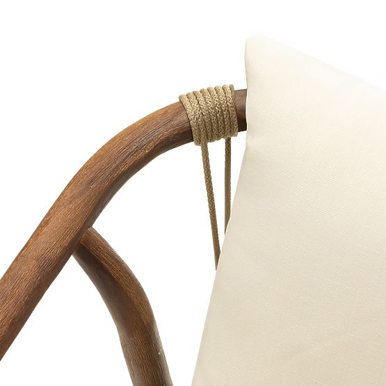 Záhradný set Rovigo stôl s kamennou doskou 220 cm a 4 stoličky s pleteným lanom, tmavé drevo