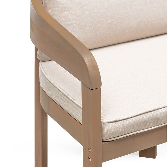 Záhradný set Satori II, stôl 240 cm + 6 stoličiek, akáciové drevo FSC, teakový vzhľad, béžový, zaobl