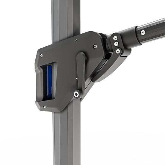 Záhradný slnečník na výložníku Shade 4x3 m s obalom, otočný 360°, béžový