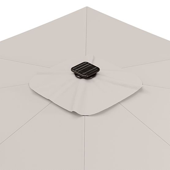 Záhradný slnečník na výložníku Shade Deluxe 4x3 m s obalom a solárnym LED osvetlením, otočný