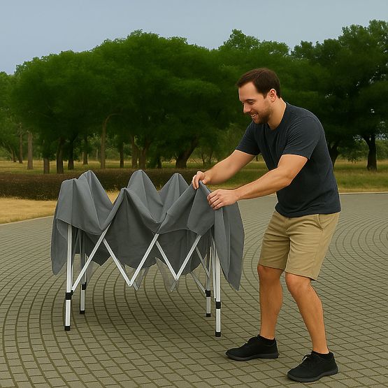 Záhradný stan pavilón 3x3 m automaticky rozkladací strešný kryt do záhrady na terasu MultiGarden