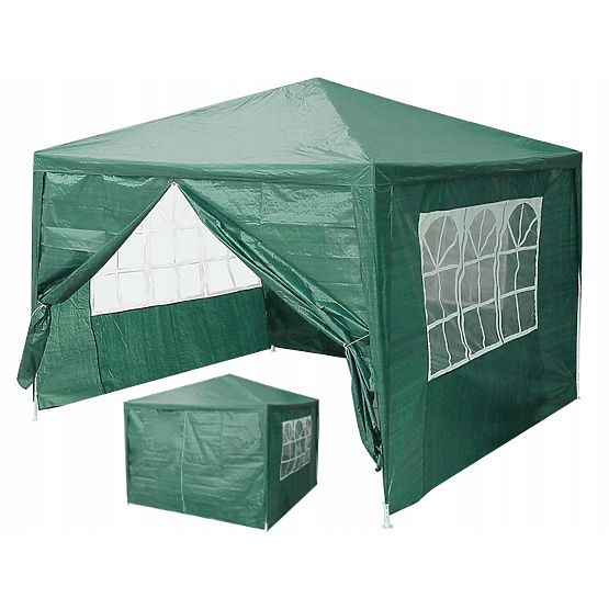 Záhradný stanový pavilón 3x3 m 4 steny zelený MultiGarden