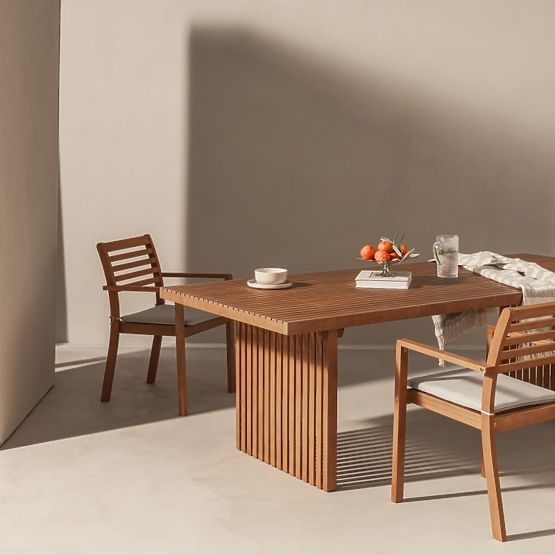 Záhradný stôl Familis II 240 cm, eukalyptové drevo FSC, teakový vzhľad