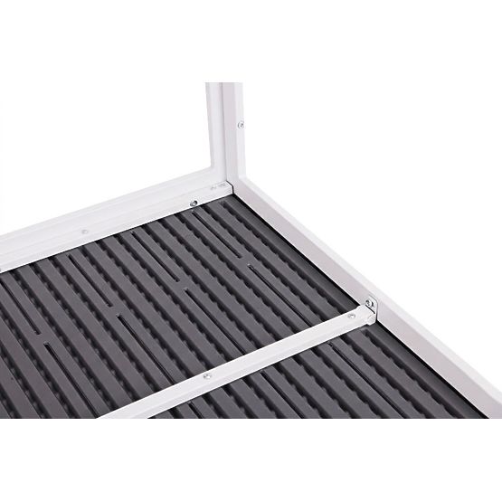 Záhradný stôl pre 6 osôb 156x78 cm polywood nábytok na terasu sivý biely MultiGarden