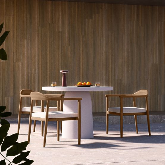 Záhradný stôl Vibonis 106 cm, okrúhly, cementový, svetlo béžový, matný