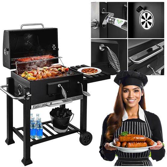 Záhradný uhlíkový gril s poklopom MEJOR