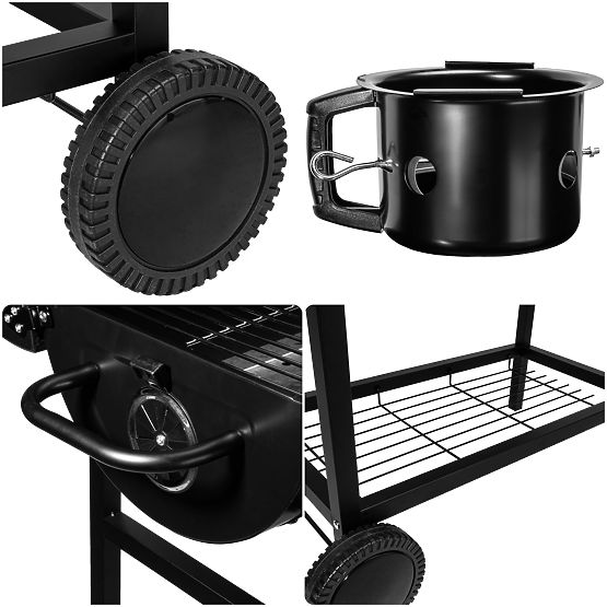 Záhradný uhlový gril 2 rošty popolník BAREL WOOD