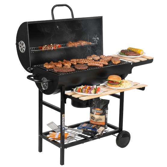 Záhradný uhlový gril 2 rošty popolník BAREL WOOD