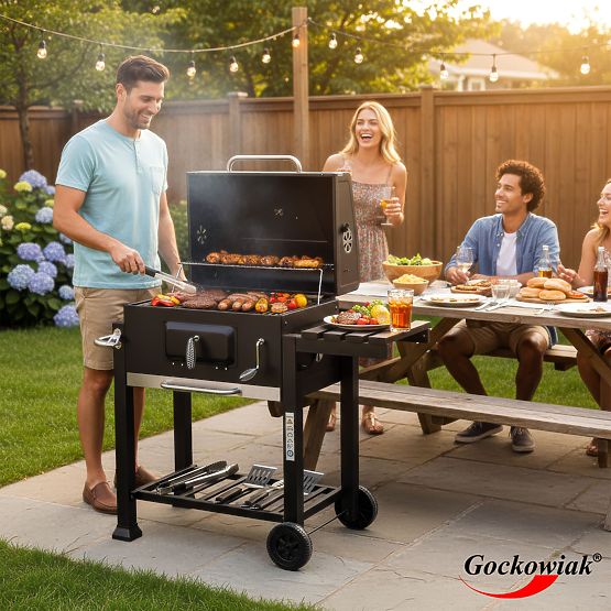 Záhradný uhlový gril VULCAN s liatinovým roštom