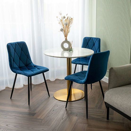 Zamatová čalúnená stolička Madison modrá Velvet
