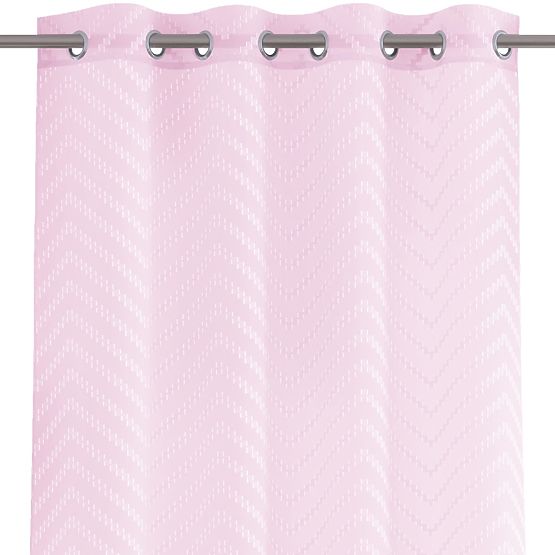 Záves MOLISA ružová farba vyšívaný motív boho strieborné priechodky voál 140x270 ameliahome