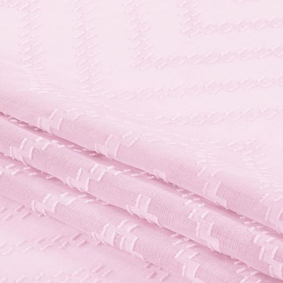 Záves MOLISA ružová farba vyšívaný motív boho strieborné priechodky voál 140x270 ameliahome