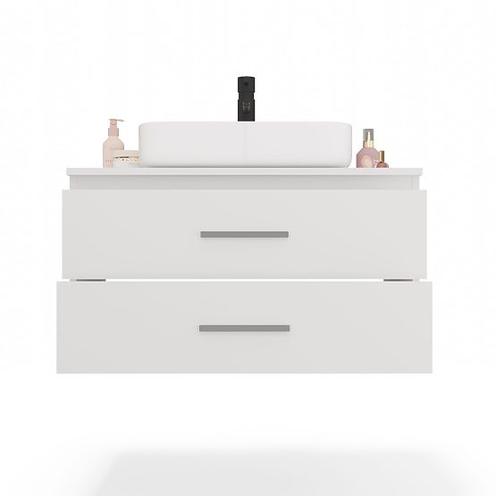 ZÁVESNÁ KÚPEĽŇOVÁ SKRINKA NEL 80 BIELA S 2 ZÁSUVKAMI POD UMÝVADLO