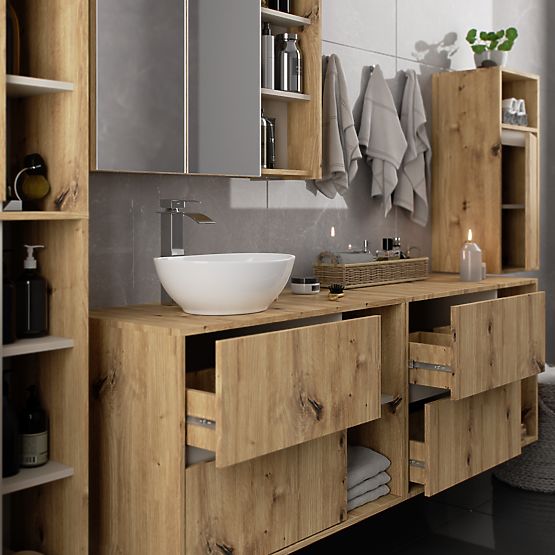 ZÁVESNÁ KÚPEĽŇOVÁ SKRINKA VAMI W35 1D 1W DUB ARTISAN / KAŠMÍR