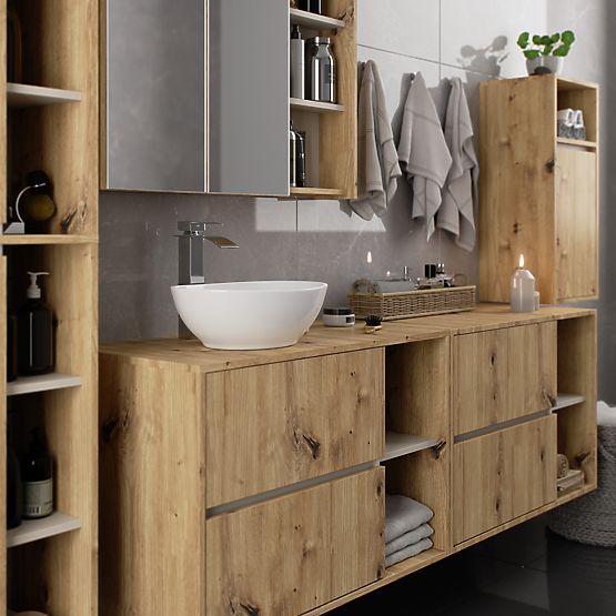 ZÁVESNÁ KÚPEĽŇOVÁ SKRINKA VAMI W35 1D 1W DUB ARTISAN / KAŠMÍR