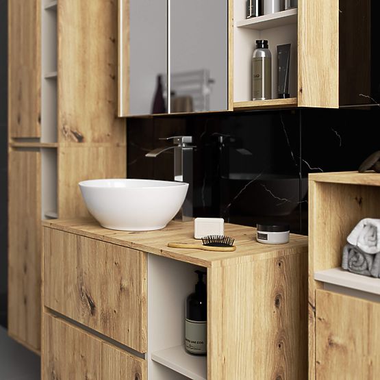 ZÁVESNÁ KÚPEĽŇOVÁ SKRINKA VAMI W50 2D 6P DUB ARTISAN / KAŠMÍR