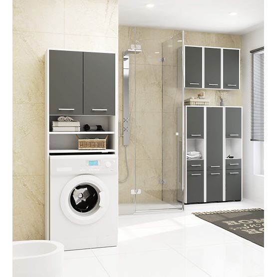 ZÁVESNÁ SKRINKA KÚPEĽŇA FIN W30 1D BIELA / ŠEDÁ