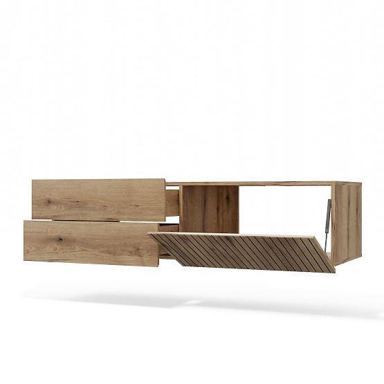 ZÁVESNÁ SKRINKA POD UMÝVADLO TIGO 1D2S DUB EVOKE 140 CM 2 ZÁSUVKY RÝHOVANÝ PREDNÝ PANEL ZÁVESNÁ