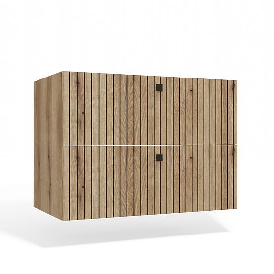 ZÁVESNÁ SKRINKA POD UMÝVADLO TIGO 80 2S DUB EVOKE 2 ZÁSUVKY DRÁŽKOVANÝ ČELNÝ PANEL