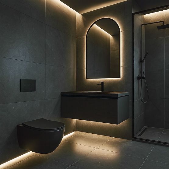 Závesná WC misa Rea Carlo Mini Tornado NF ČIERNA MATNÁ