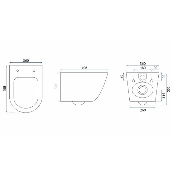 Závesná WC misa Rea Tito Tornado NFQ