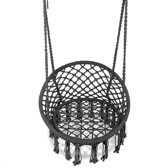 Závesné kreslo boho záhradná hojdačka bocianie hniezdo sivé MultiGarden