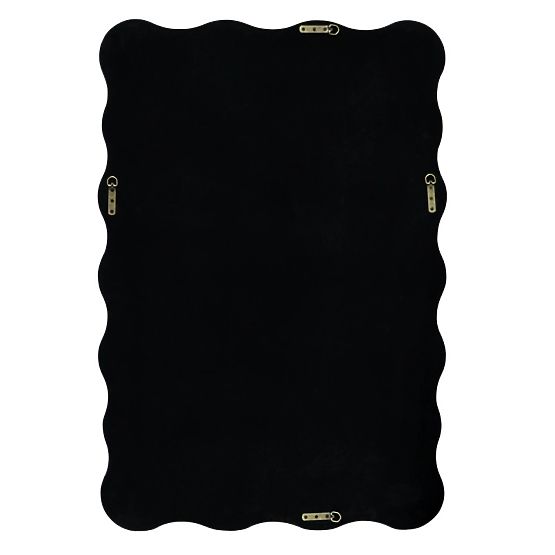 Závesné zrkadlo Glimmer vo vlnitom ráme, tmavý orech