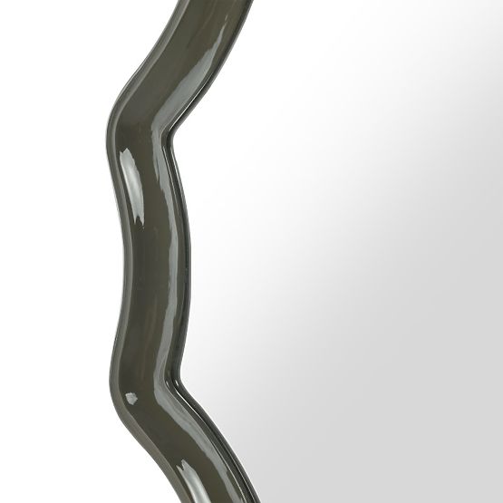 Závesné zrkadlo Luppo, zeleno-sivé, lesklé