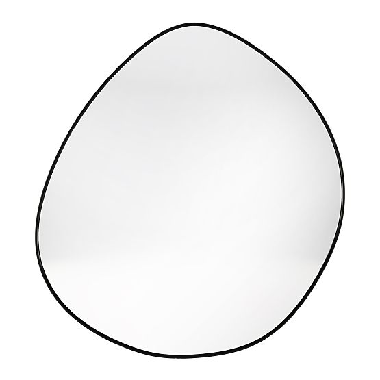 Závesné zrkadlo v čiernom ráme Alonzo, 64x60 cm, nepravidelný tvar