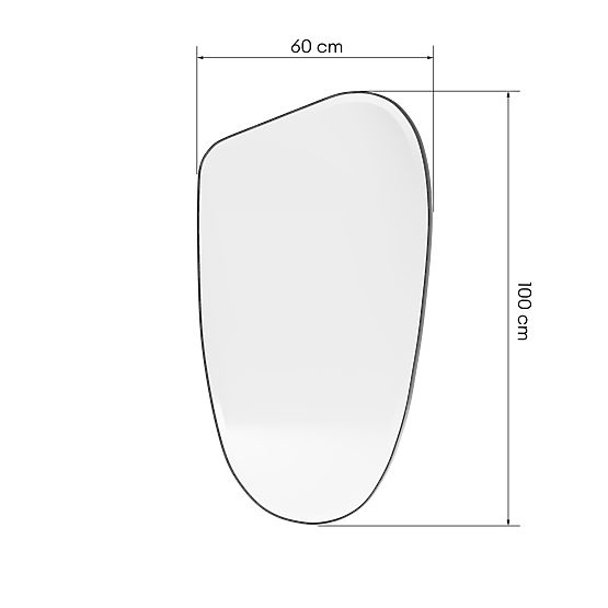 Závesné zrkadlo v čiernom ráme Frivatti, 60x100 cm, nepravidelný tvar