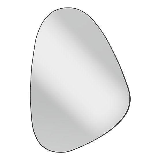 Závesné zrkadlo v čiernom ráme Libia, 76x51 cm, nepravidelný tvar