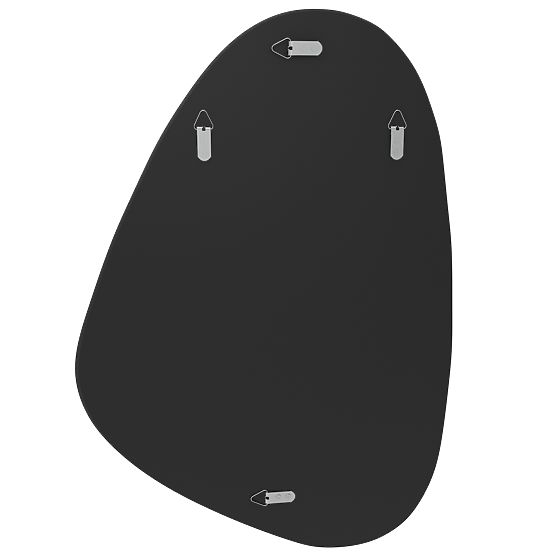 Závesné zrkadlo v čiernom ráme Libia, 76x51 cm, nepravidelný tvar