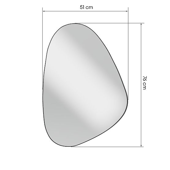 Závesné zrkadlo v čiernom ráme Libia, 76x51 cm, nepravidelný tvar