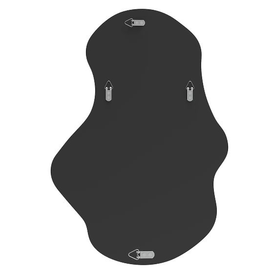 Závesné zrkadlo v čiernom ráme Zoe, 80x55 cm, nepravidelný tvar