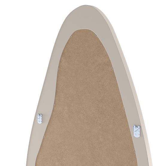 Závesné zrkadlo v drevenom ráme Mara, 180x80 cm, nepravidelný tvar, krémové