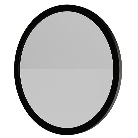 Závesné zrkadlo v drevenom ráme Sesto 60 cm, okrúhle, čierne