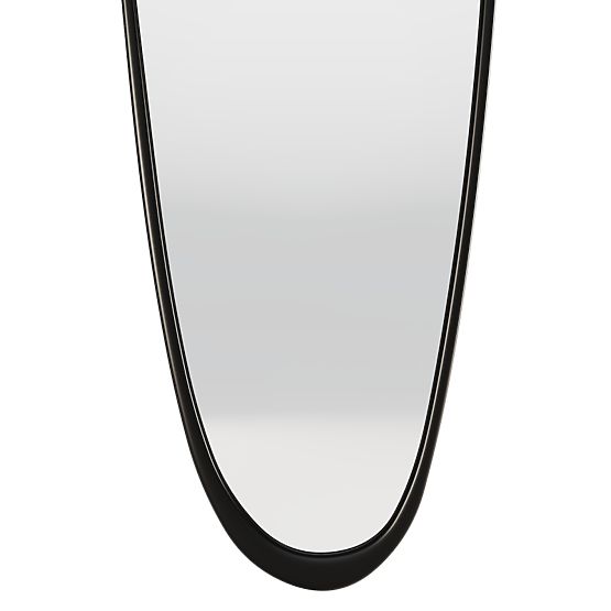 Závesné zrkadlo v drevenom ráme Sogno 60x165 cm, nepravidelný tvar, čierne