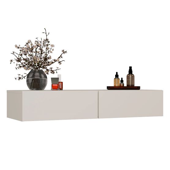 Závesný Kozmetický Toaletný Stolík MIKA 110 cm 2 Zásuvky do Spálne KAŠMÍR Béžová