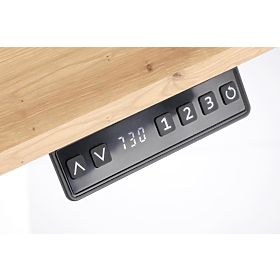 B53 písací stôl s funkciou nastavenia výšky, dub artisan / biela