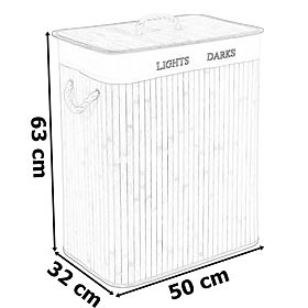 Bambusový kôš na bielizeň 2 komory čierny FSC