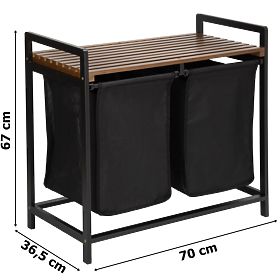 Bambusový kôš na prádlo HANOI BLACK ČIERNY