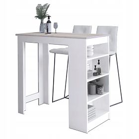 Barový stôl pod barovú stoličku 115 cm Biela / Dub Sonoma