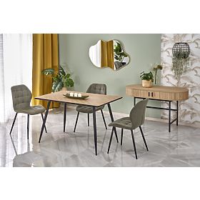 BERTO stôl doska - prírodná, noha - čierna (2p=1ks), Halmar