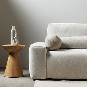 Bočný stolík Arvika 40 cm, okrúhly, mangové drevo, oblé tvary