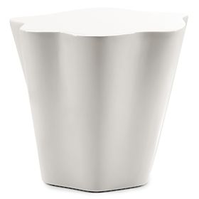 Bočný stolík Bow 49 cm, šedobéžový, lesklý, oblé tvary, lectus