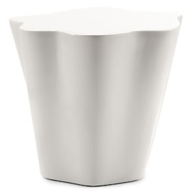 Bočný stolík Bow 49 cm, šedobéžový, lesklý, oblé tvary